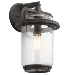 Quintiesse Andover 1Lt Outdoor Wall Lantern Large - Weathered Zinc - Comet Lighting