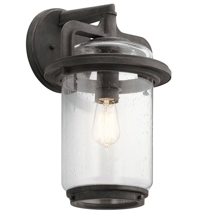 Quintiesse Andover 1Lt  Outdoor Wall Lantern Large - Weathered Zinc - Comet Lighting