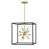 Quintiesse Aros 12Lt Pendant - Black & Warm Brass - Comet Lighting