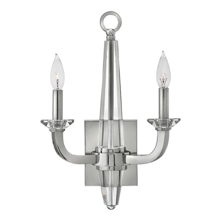 Quintiesse Ascher 2Lt Wall Light - Polished Nickel - Comet Lighting