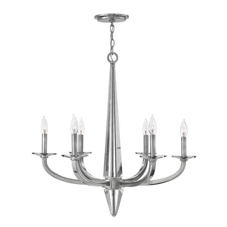 Quintiesse Ascher 6Lt  Chandelier - Polished Nickel - Comet Lighting