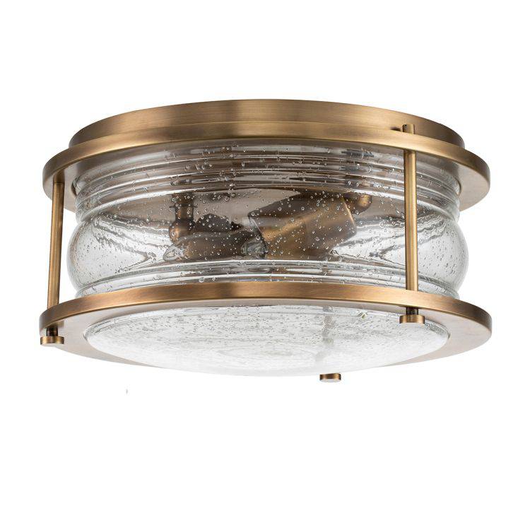 Quintiesse Ashland Bay 2Lt Flush Mount - Natural Brass - Comet Lighting