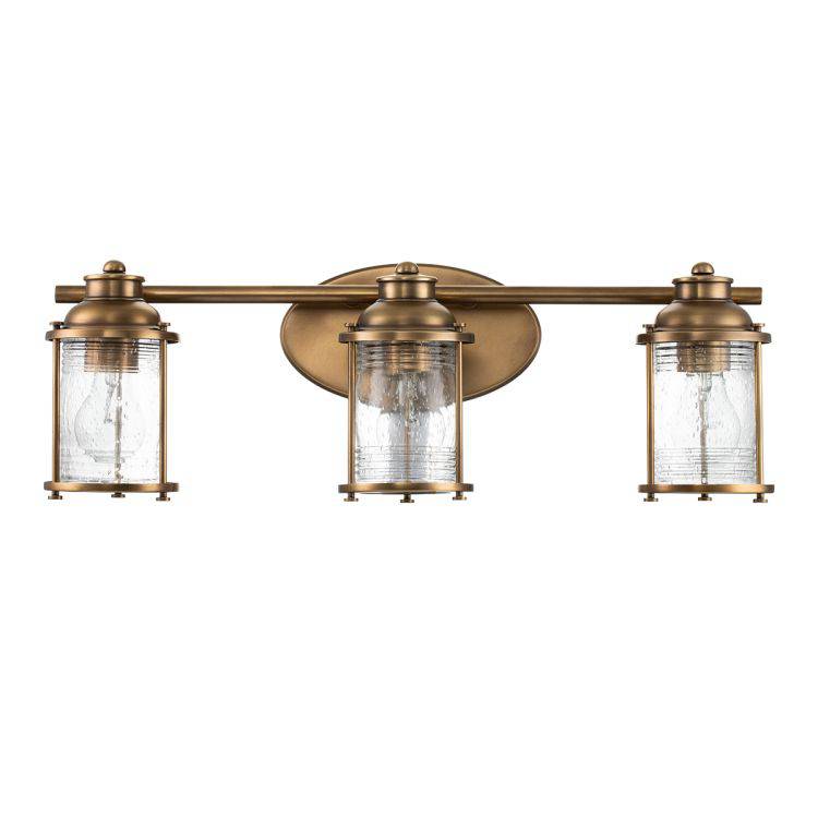 Quintiesse Ashland Bay 3Lt Wall Light  - Natural Brass - Comet Lighting