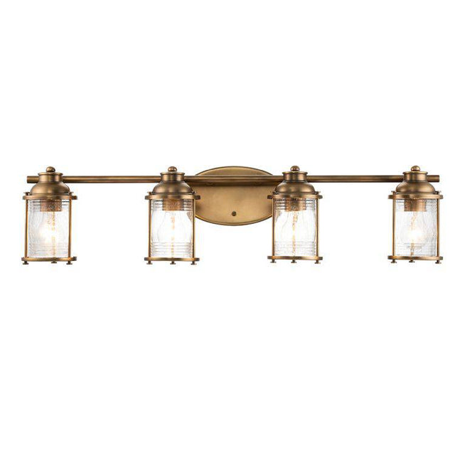 Quintiesse Ashland Bay 4Lt Wall Light  - Natural Brass - Comet Lighting