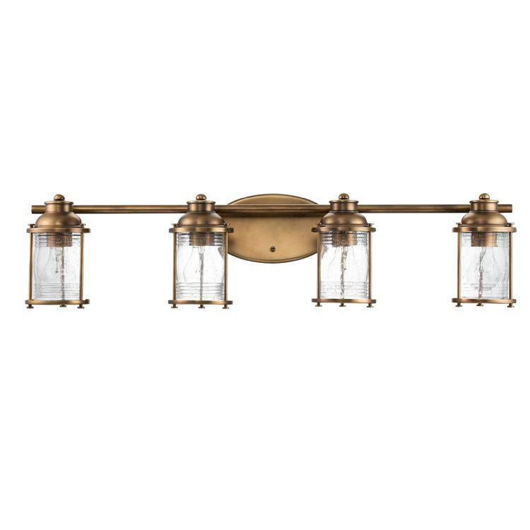 Quintiesse Ashland Bay 4Lt Wall Light  - Natural Brass - Comet Lighting