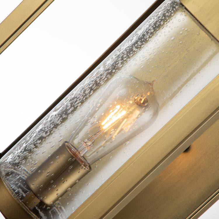 Quintiesse Atwater 1Lt Large Wall Lantern - Painted Distressed Brass - Comet Lighting