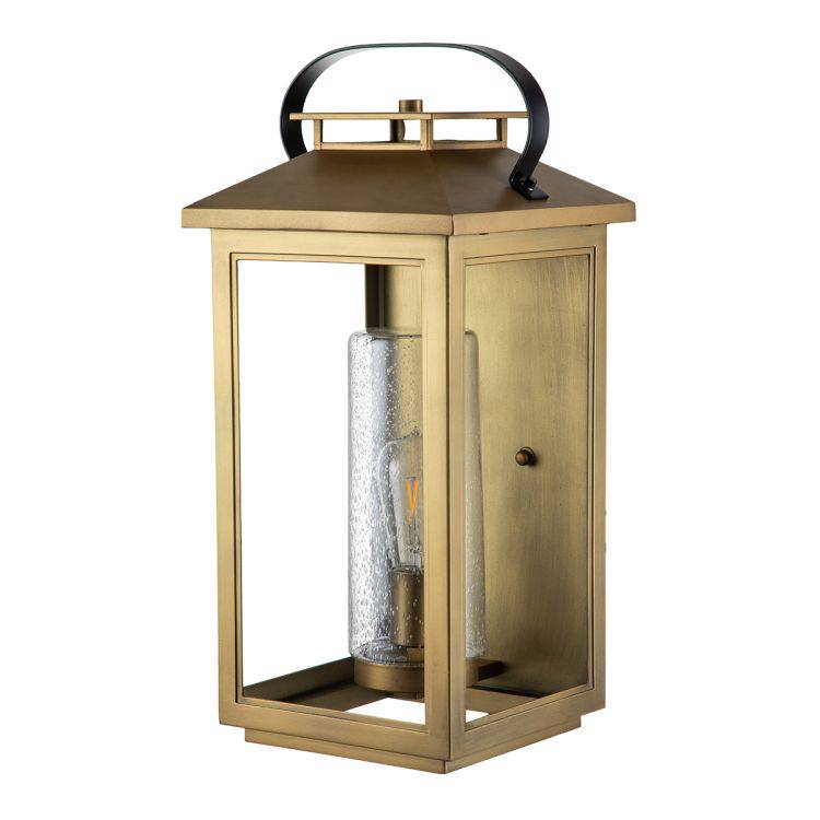 Quintiesse Atwater 1Lt Large Wall Lantern - Painted Distressed Brass - Comet Lighting