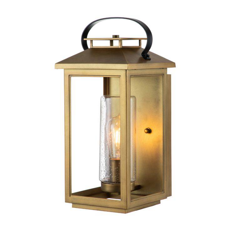 Quintiesse Atwater 1Lt Medium Wall Lantern - Painted Distressed Brass - Comet Lighting