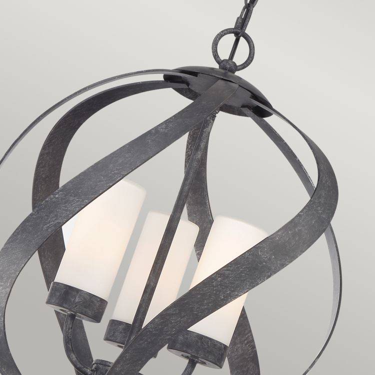 Quintiesse Blacksmith 3Lt Outdoor Chandelier - Old Black - Comet Lighting