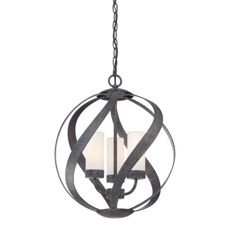 Quintiesse Blacksmith 3Lt Outdoor Chandelier - Old Black - Comet Lighting