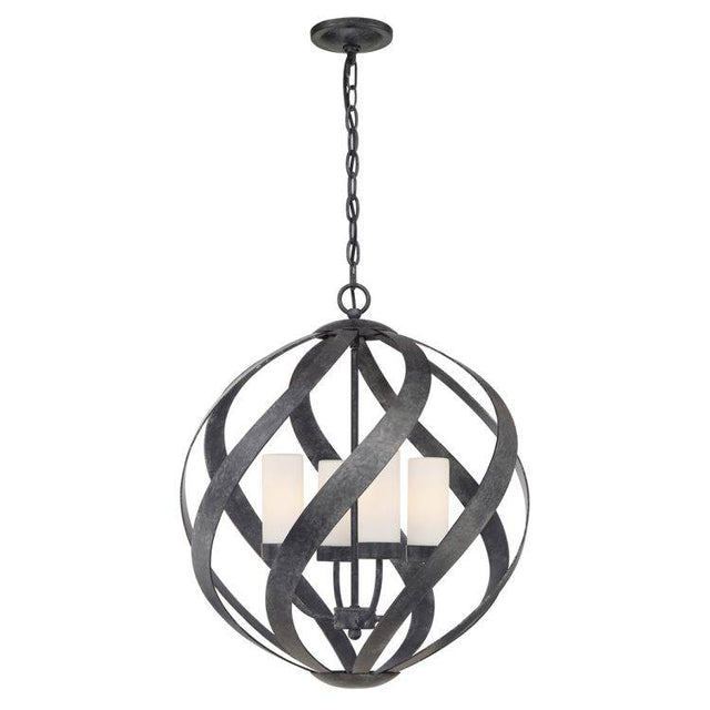 Quintiesse Blacksmith 4Lt Outdoor Chandelier  - Old Black - Comet Lighting