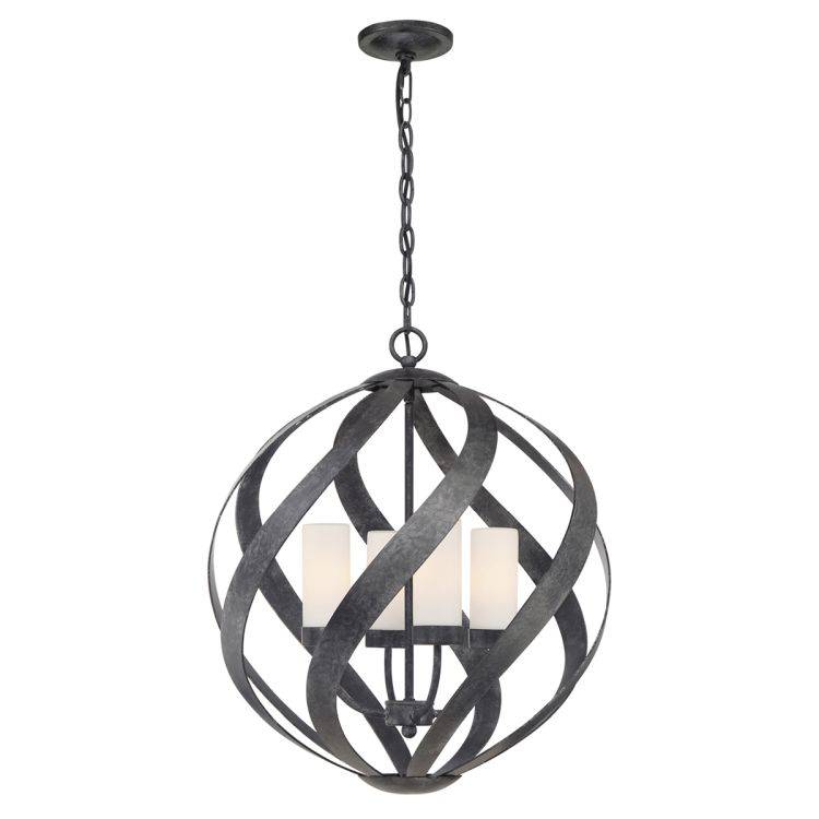 Quintiesse Blacksmith 4Lt Outdoor Chandelier  - Old Black - Comet Lighting