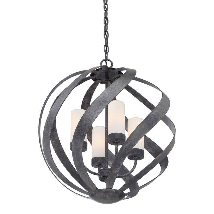 Quintiesse Blacksmith 4Lt Outdoor Chandelier  - Old Black - Comet Lighting