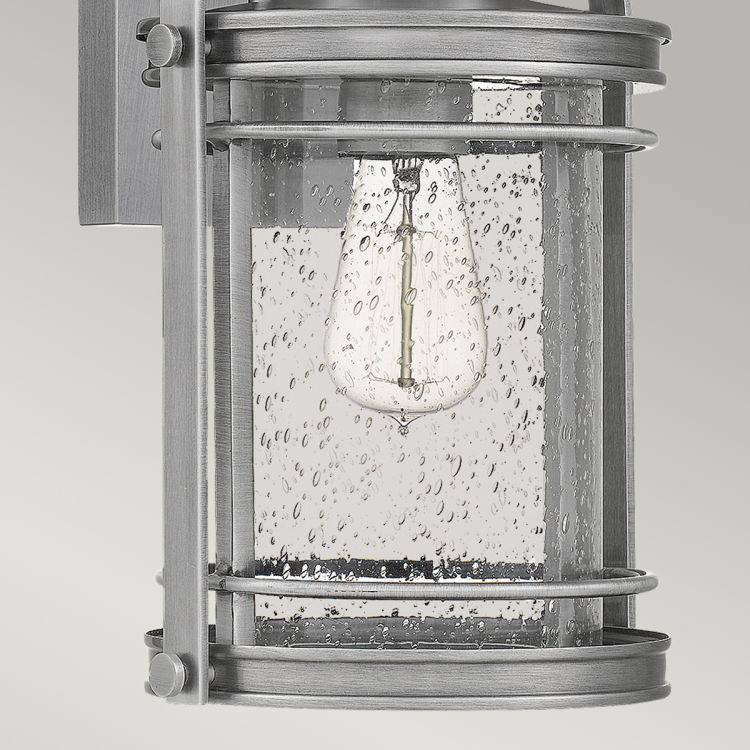 Quintiesse Booker 1Lt Medium Wall Lantern  - Industrial Aluminium - Comet Lighting