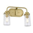 Quintiesse Braelyn 2Lt  Wall Light - Brushed Brass - Comet Lighting