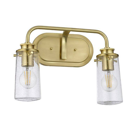 Quintiesse Braelyn 2Lt  Wall Light - Brushed Brass - Comet Lighting