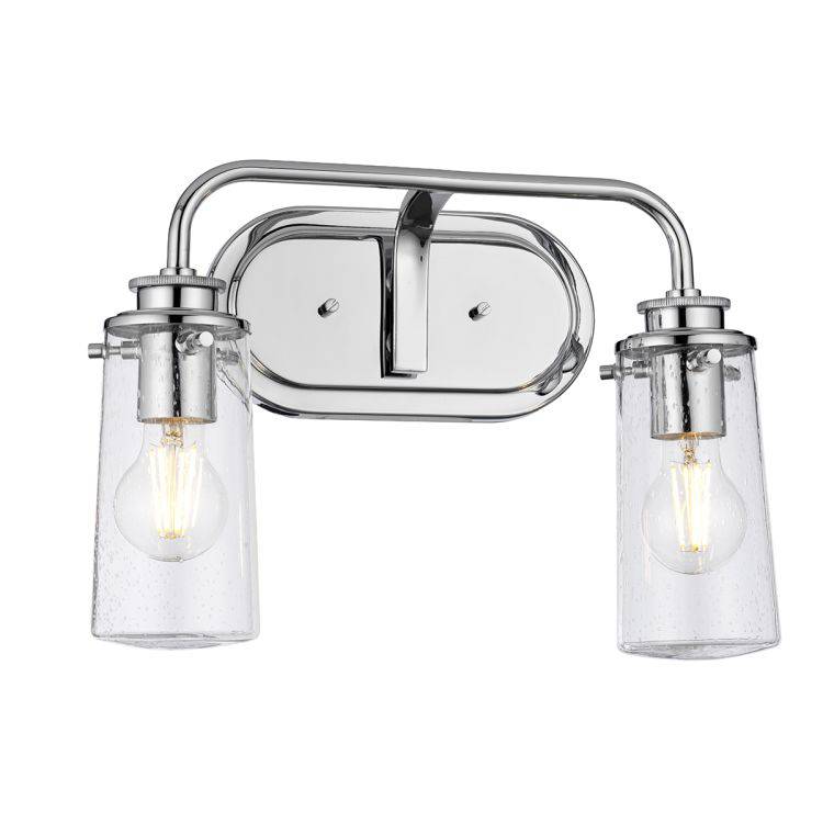 Quintiesse Braelyn 2Lt  Wall Light - Polished Chrome - Comet Lighting