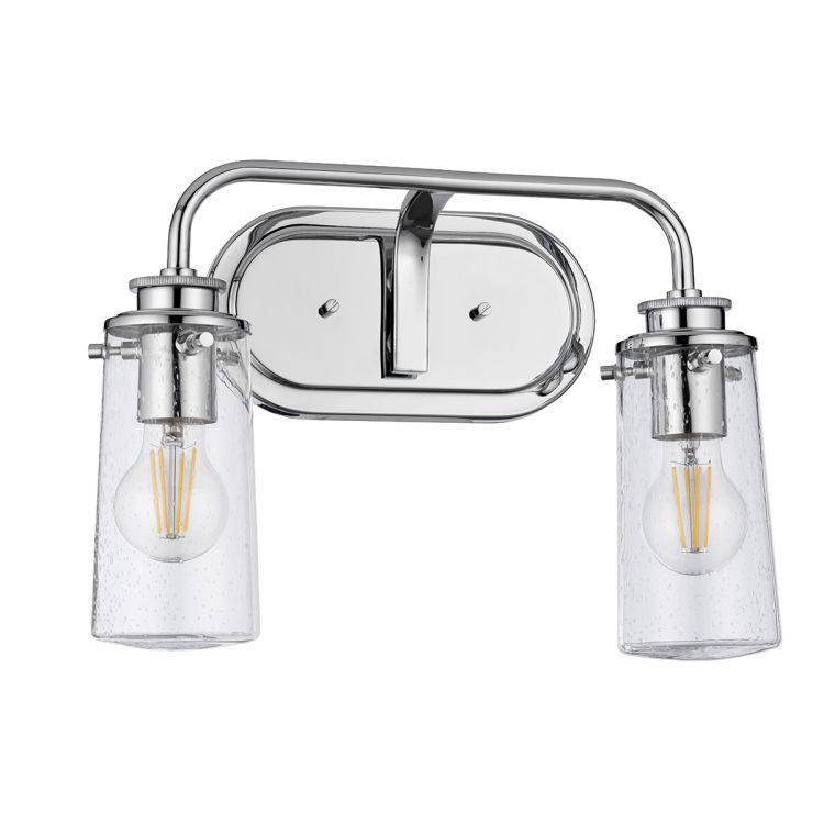 Quintiesse Braelyn 2Lt  Wall Light - Polished Chrome - Comet Lighting