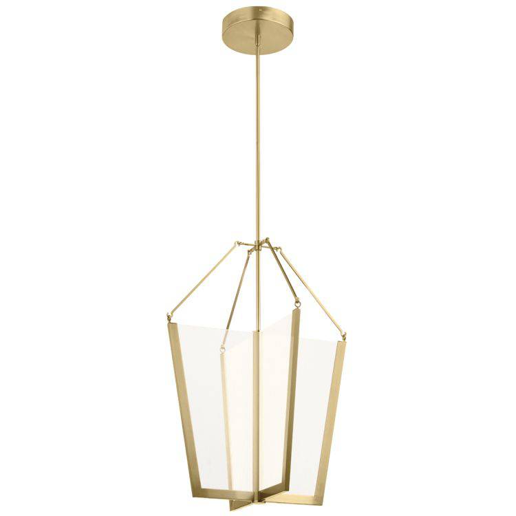 Quintiesse Calters Large LED Foyer Pendant - Champagne Gold - Comet Lighting