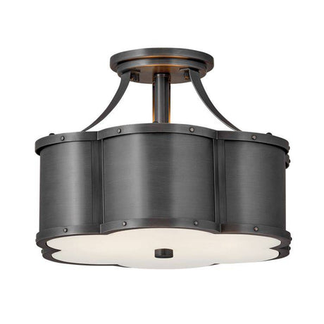 Quintiesse Chance 2Lt Semi-flush Mount - Blackened Brass - Comet Lighting