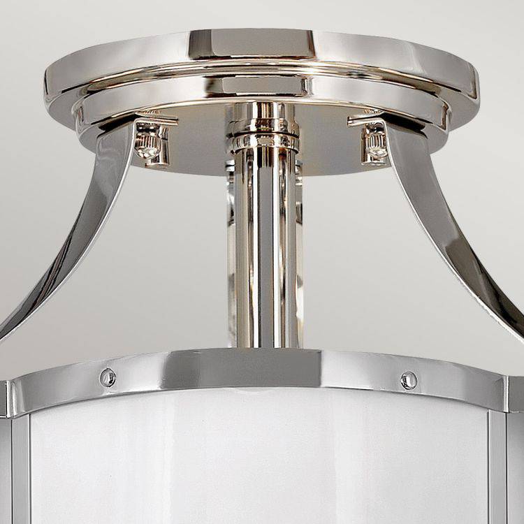 Quintiesse Chance 2Lt Semi-flush Mount - Polished Nickel with Polished White - Comet Lighting