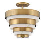 Quintiesse Echelon 3Lt Semi-flush Mount - Heritage Brass - Comet Lighting