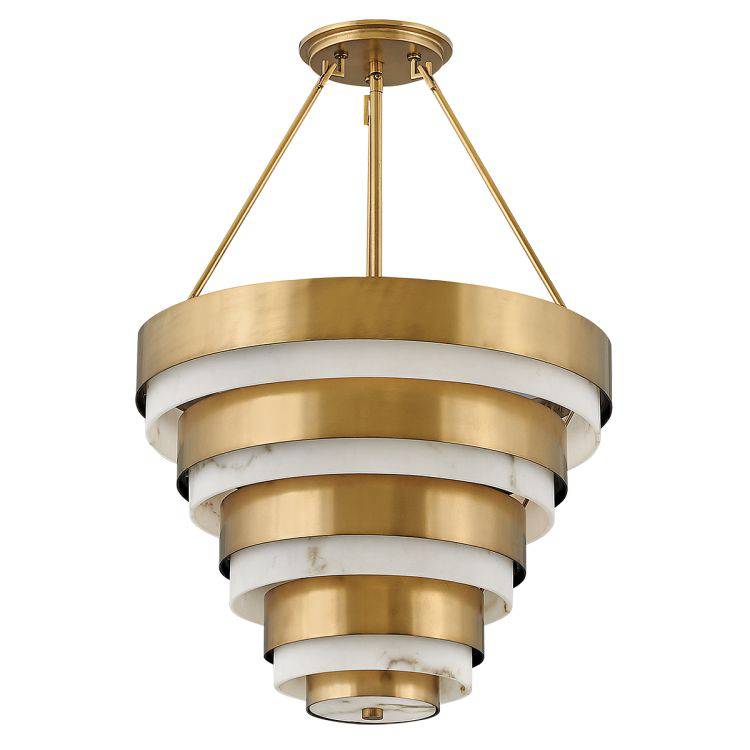 Quintiesse Echelon 4Lt Pendant   - Heritage Brass - Comet Lighting