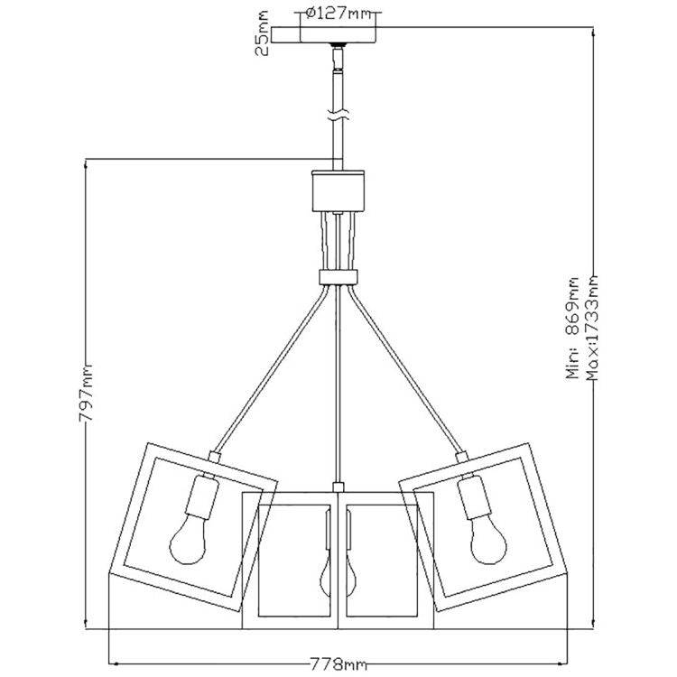 Quintiesse Ensemble 5Lt  Pendant - Brushed Bronze - Comet Lighting