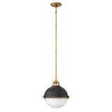 Quintiesse Fletcher 2Lt  Pendant - Aged Zinc with Heritage Brass - Comet Lighting