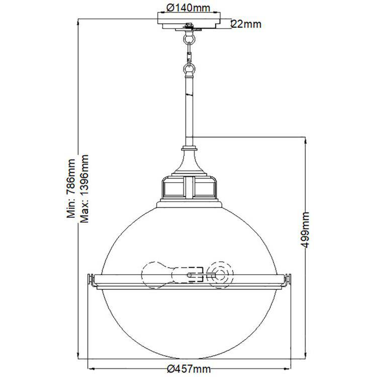 Quintiesse Fletcher 3Lt  Pendant - Aged Zinc with Heritage Brass - Comet Lighting