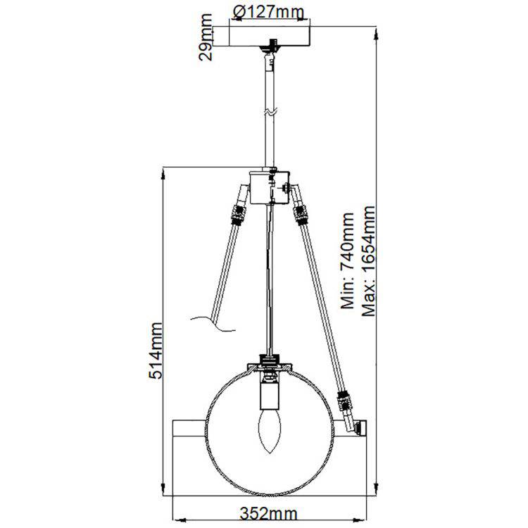 Quintiesse Harper 1Lt  Pendant - Polished Nickel - Comet Lighting