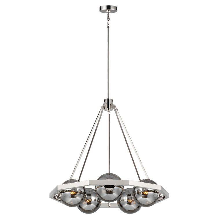 Quintiesse Harper 5Lt  Chandelier - Polished Nickel - Comet Lighting