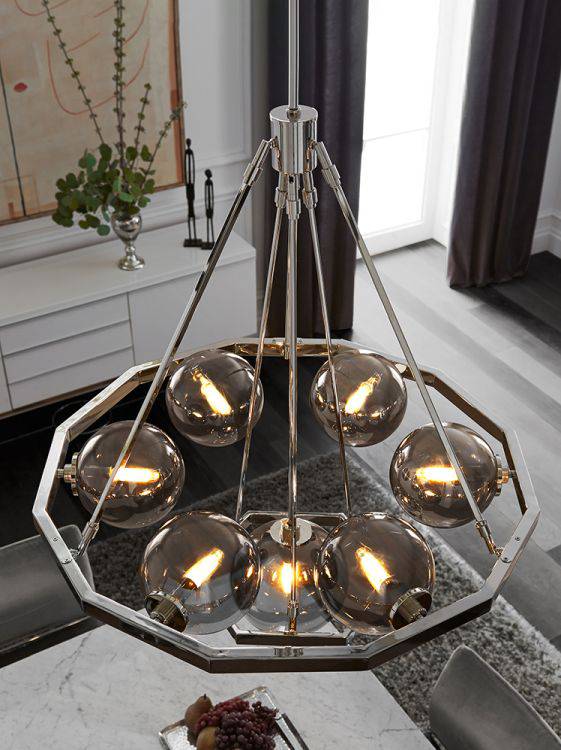 Quintiesse Harper 7Lt  Chandelier - Polished Nickel - Comet Lighting