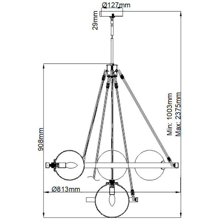 Quintiesse Harper 7Lt  Chandelier - Polished Nickel - Comet Lighting