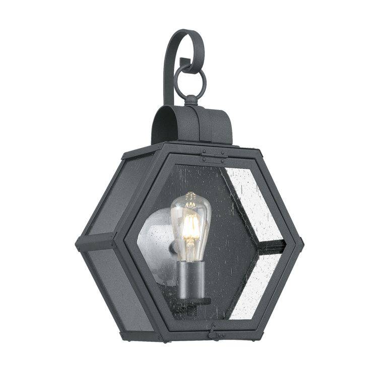 Quintiesse Heath 1Lt Medium Wall Lantern  - Mottled Black - Comet Lighting