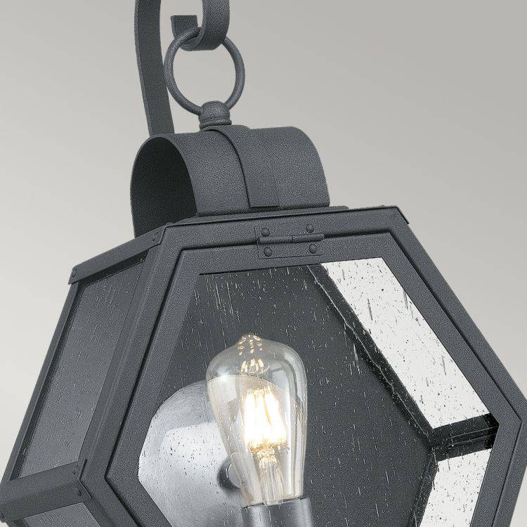 Quintiesse Heath 1Lt Medium Wall Lantern  - Mottled Black - Comet Lighting