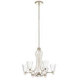 Quintiesse Kayva LED 13Lt 6 Arm Chandelier - Polished Nickel - Comet Lighting