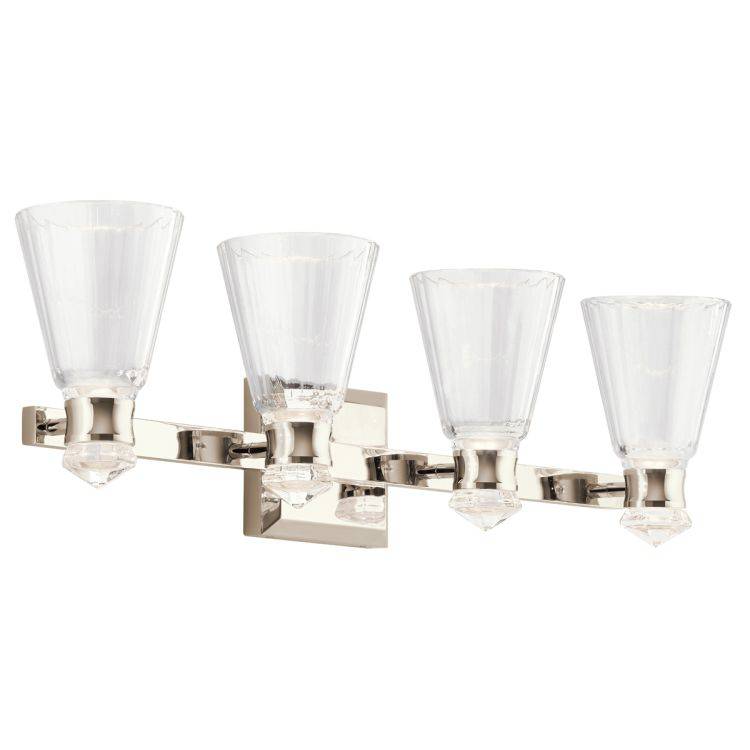 Quintiesse Kayva LED 4 Arm Dual-lit Wall Light - Polished Nickel - Comet Lighting