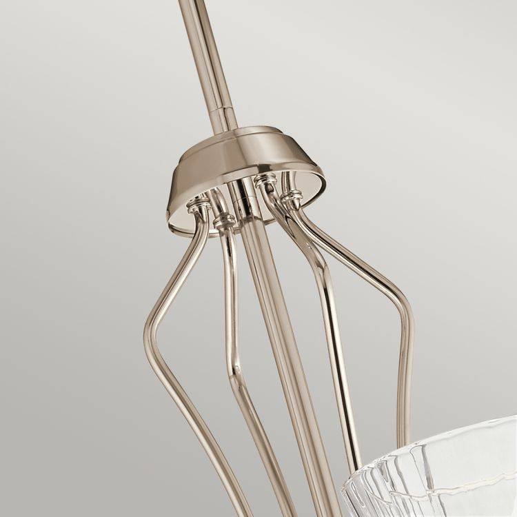 Quintiesse Kayva LED 9Lt 4 Arm Chandelier  - Polished Nickel - Comet Lighting