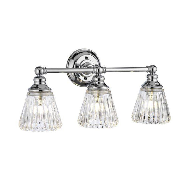 Quintiesse Keynes 3Lt  Wall Light - Polished Chrome - Comet Lighting