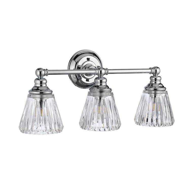 Quintiesse Keynes 3Lt  Wall Light - Polished Chrome - Comet Lighting