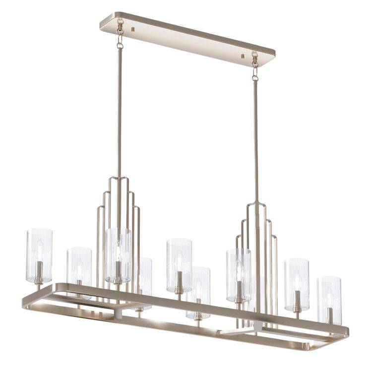 Quintiesse Kimrose 10Lt Linear Chandelier  - Polished Nickel - Comet Lighting