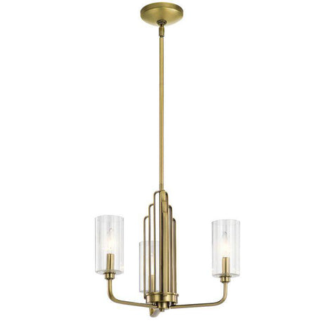 Quintiesse Kimrose 3Lt Chandelier   - Brushed Natural Brass - Comet Lighting