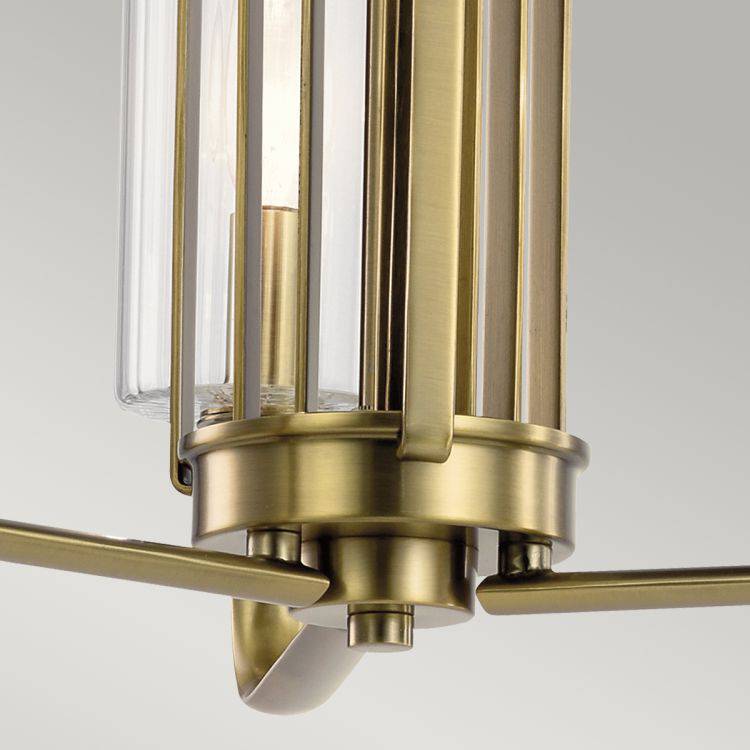 Quintiesse Kimrose 3Lt Chandelier   - Brushed Natural Brass - Comet Lighting