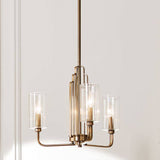 Quintiesse Kimrose 3Lt Chandelier - Brushed Natural Brass - Comet Lighting