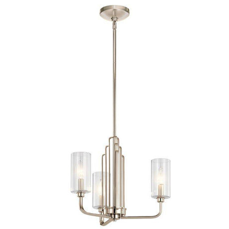 Quintiesse Kimrose 3Lt Chandelier   - Polished Nickel - Comet Lighting