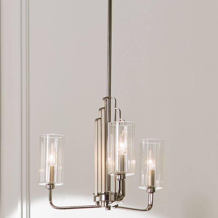 Quintiesse Kimrose 3Lt Chandelier   - Polished Nickel - Comet Lighting