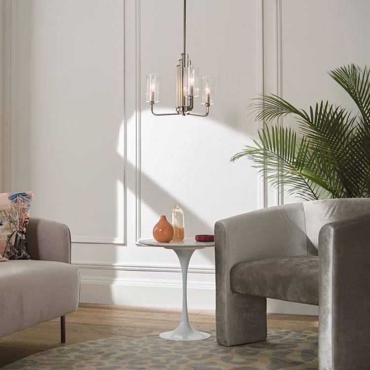 Quintiesse Kimrose 3Lt Chandelier   - Polished Nickel - Comet Lighting