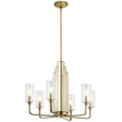 Quintiesse Kimrose 6Lt Chandelier   - Brushed Natural Brass - Comet Lighting