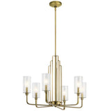 Quintiesse Kimrose 6Lt Chandelier - Brushed Natural Brass - Comet Lighting